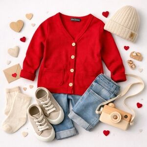 Beau Hudson Bright Red Signature Cardigan – Size 2